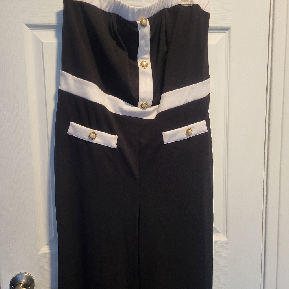 Elegant Black and White Women's Jumpsuit Size 2X by Curveysense Con Is Excellent